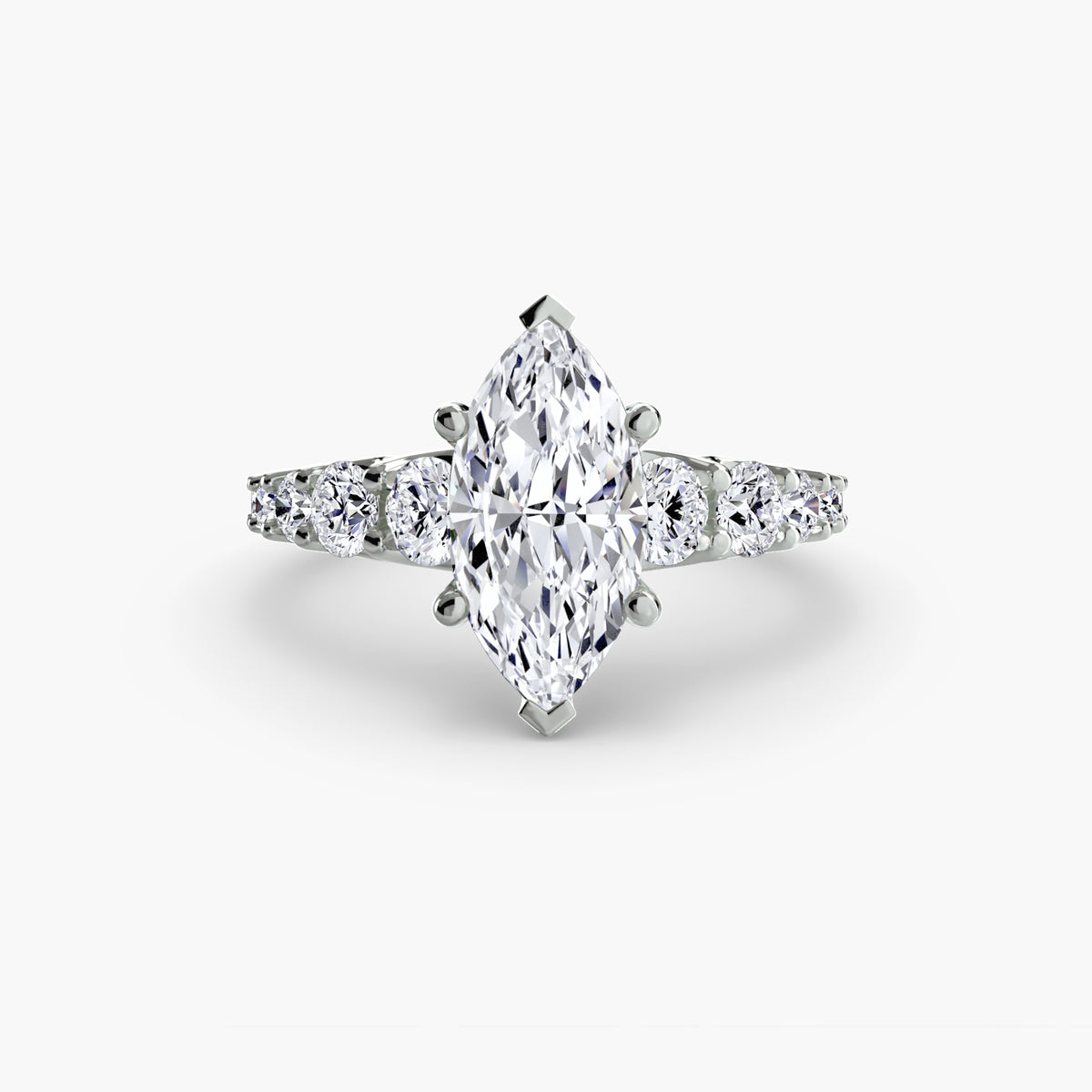 Paloma Marquise Graduated Accent in white gold
