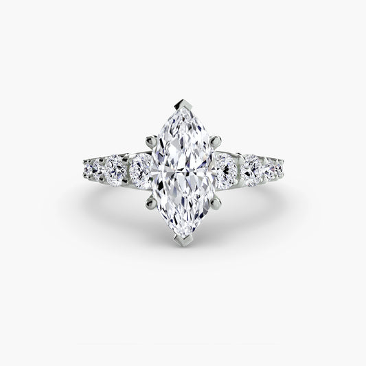 Paloma Marquise Graduated Accent in white gold