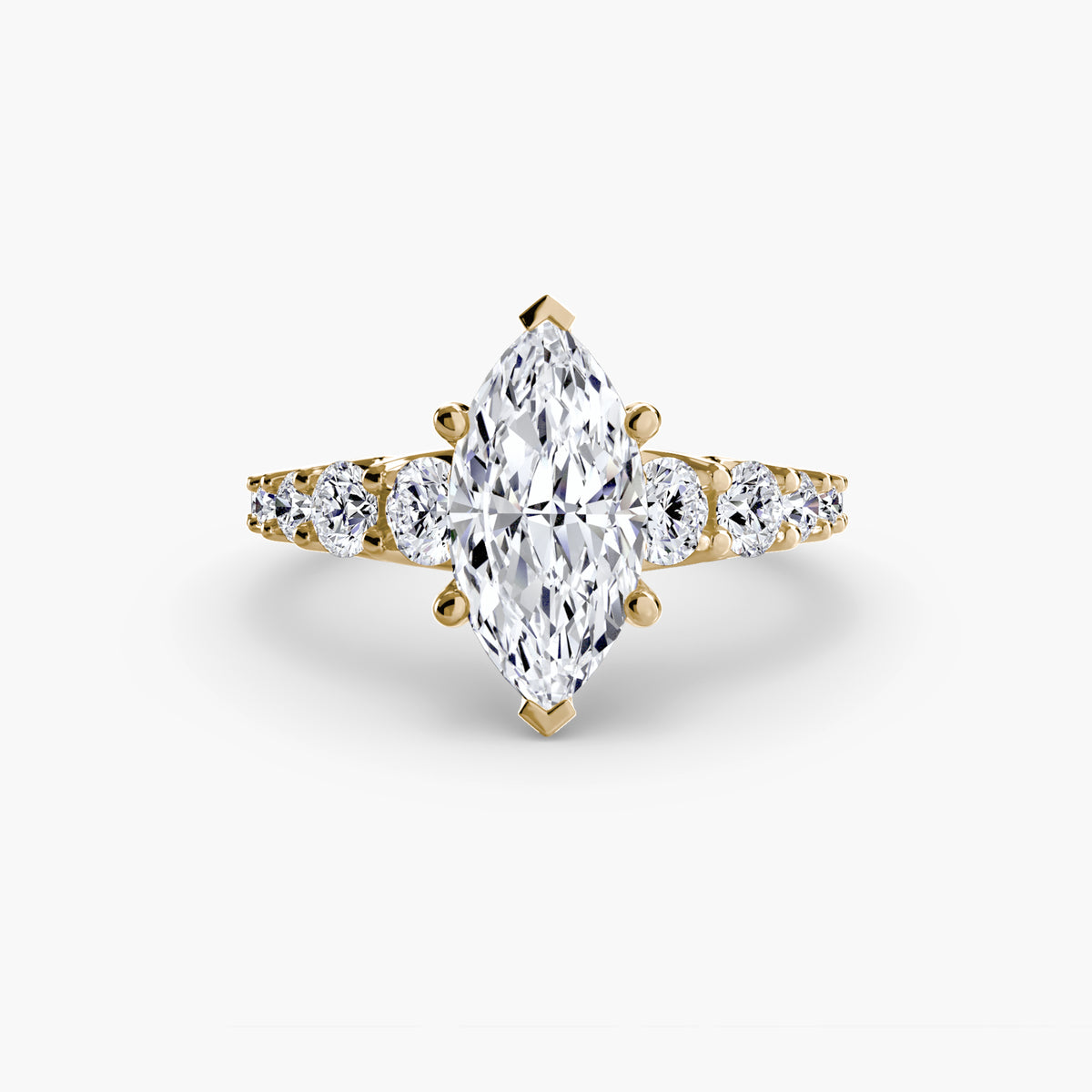 Paloma Marquise Graduated Accent in yellow gold