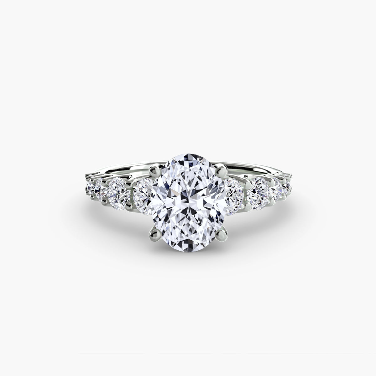 Capucine Oval Graduated Accent in white gold