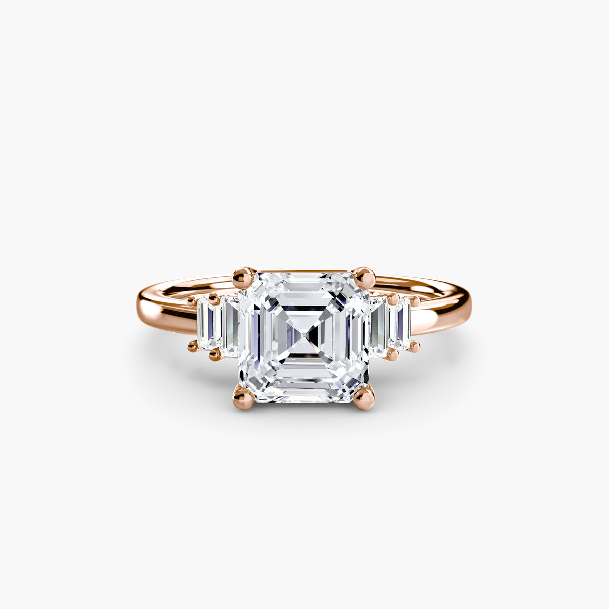 Bérénice Asscher Baguette Accent in rose gold