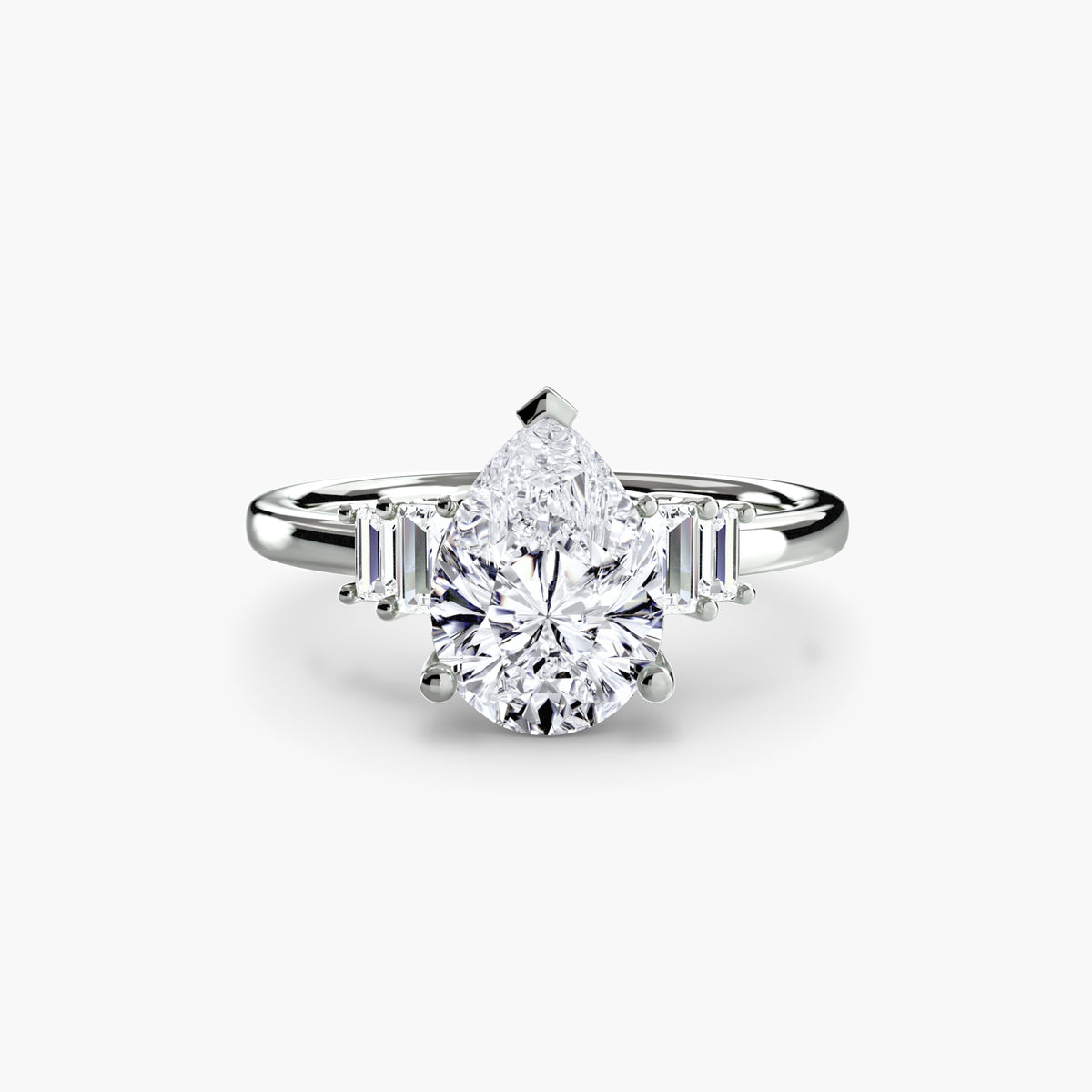 Pixie ring in white gold