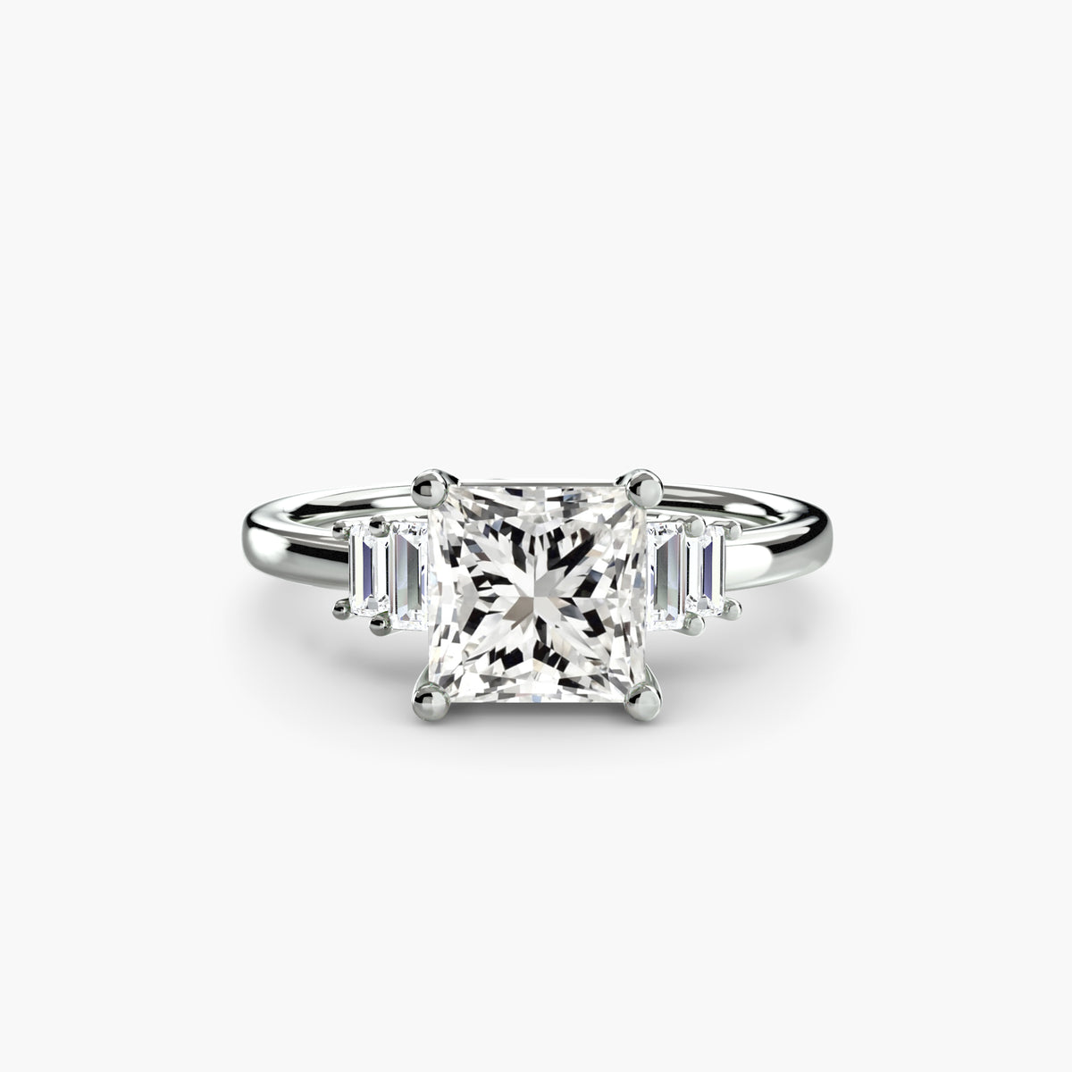 Zélie Princess Baguette Accent in white gold