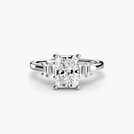 Louisa Radiant Baguette Accent in white gold