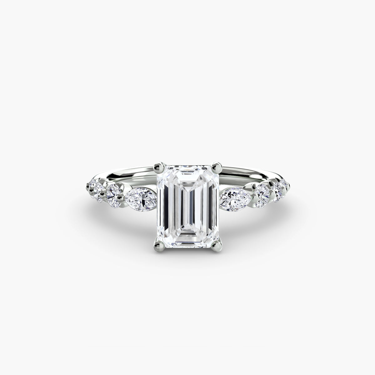 Giselle Emerald Tiered Accent in white gold