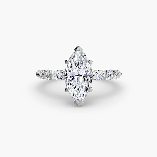 Romy Marquise Tiered Accent in white gold