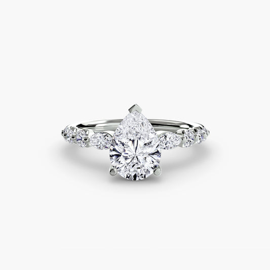 Elodie Pear Tiered Accent in white gold