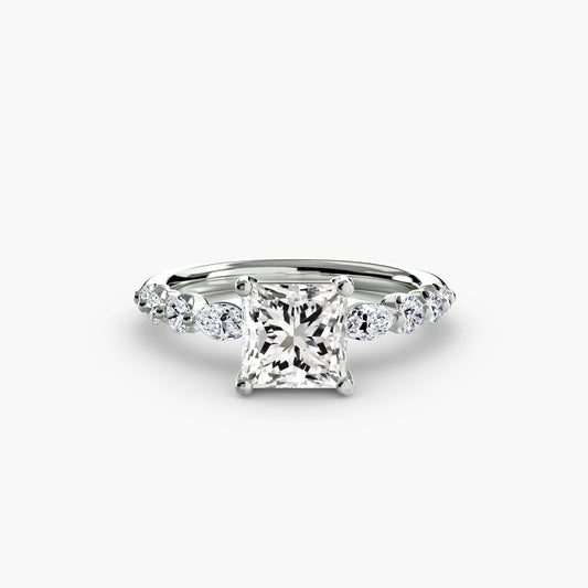 Valérie Princess Tiered Accent in white gold