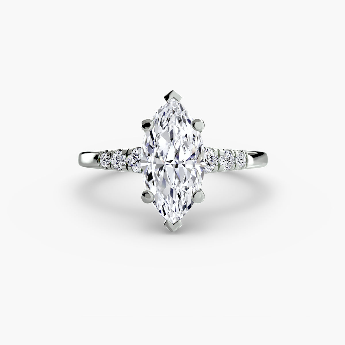 esmé marquise accent solitaire in white gold