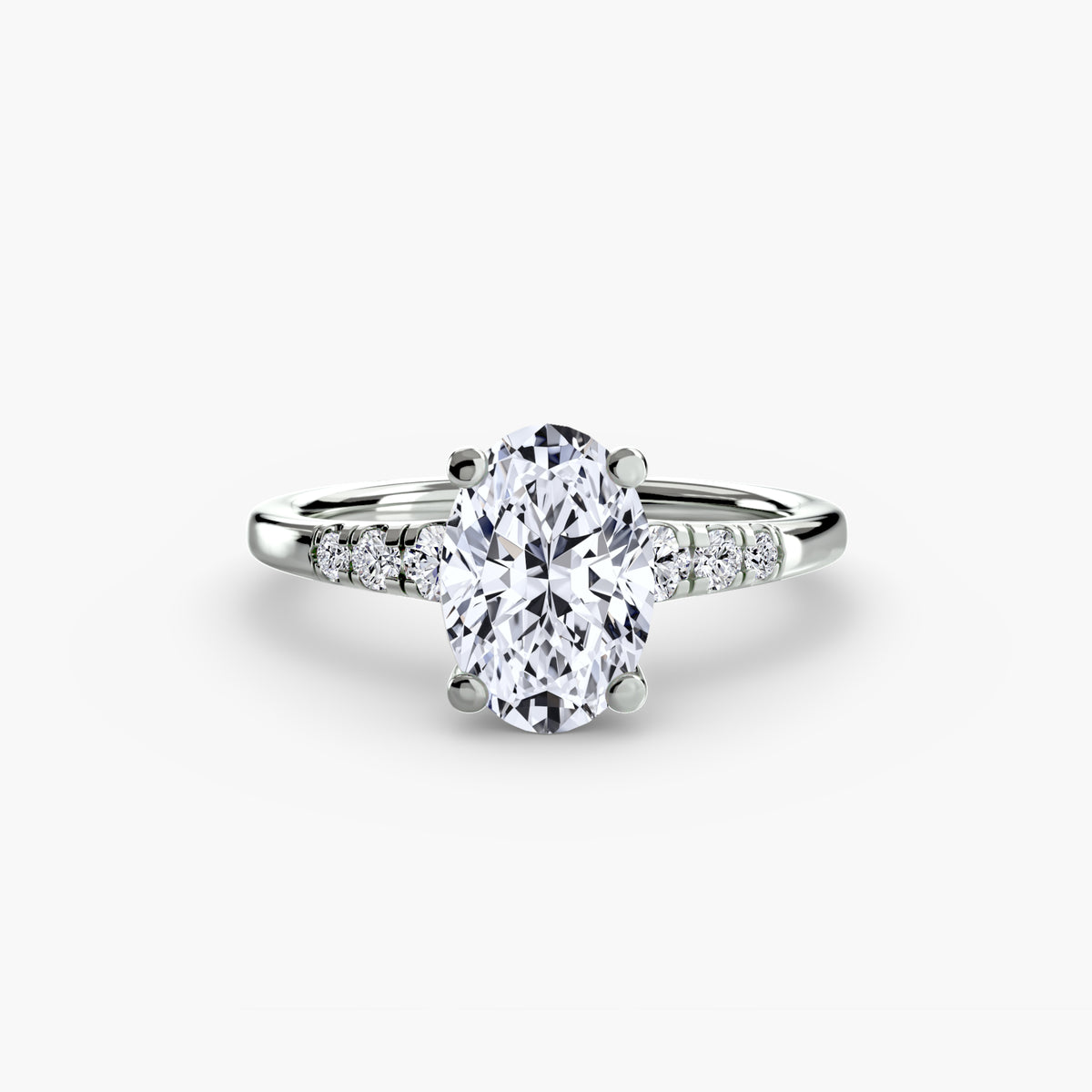 Sylvie Oval Shoulder Accent in white gold