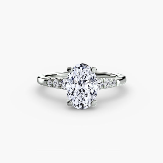 Sylvie Oval Shoulder Accent in white gold