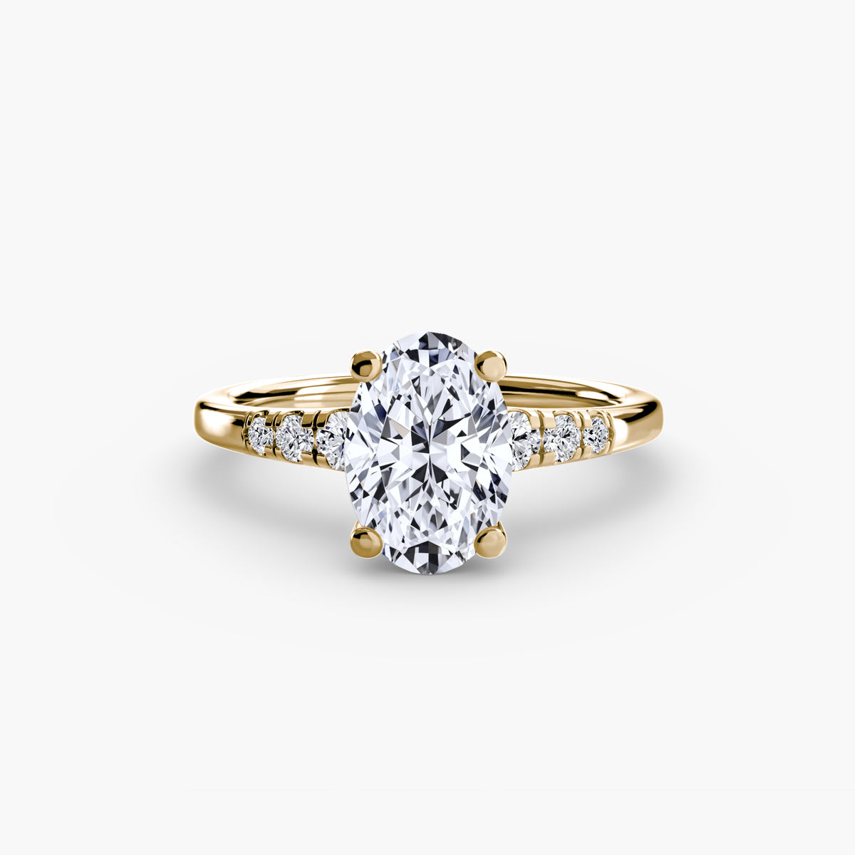 Sylvie Oval Shoulder Accent in yellow gold