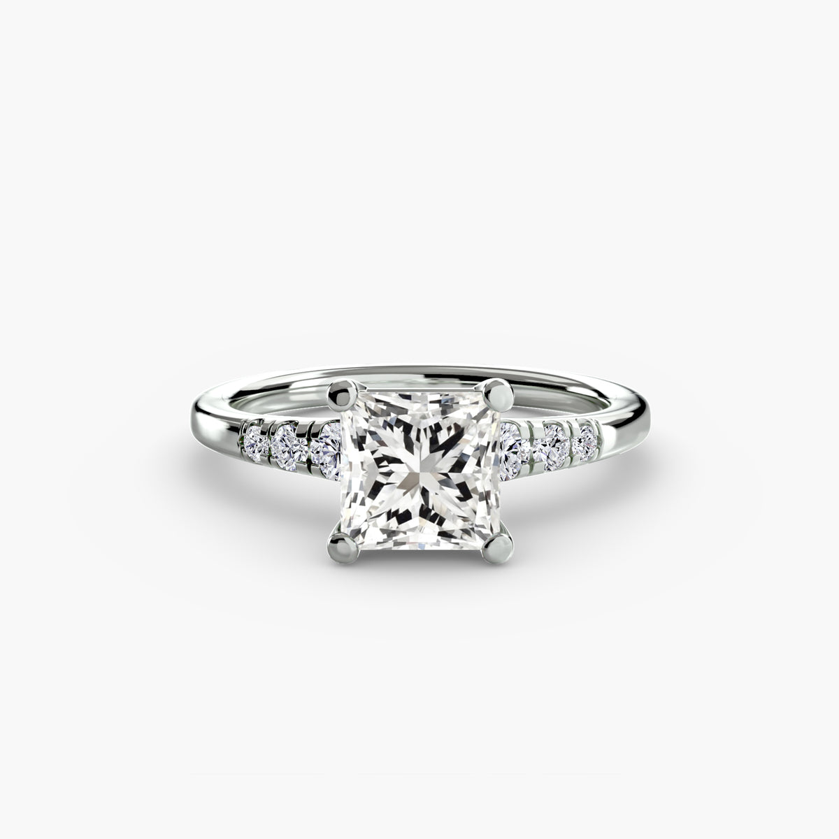 Rhea ring in white gold
