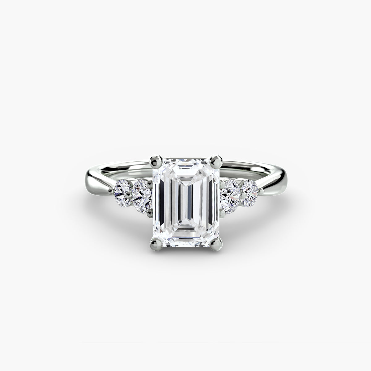 Flora Emerald Petite Accent in white gold