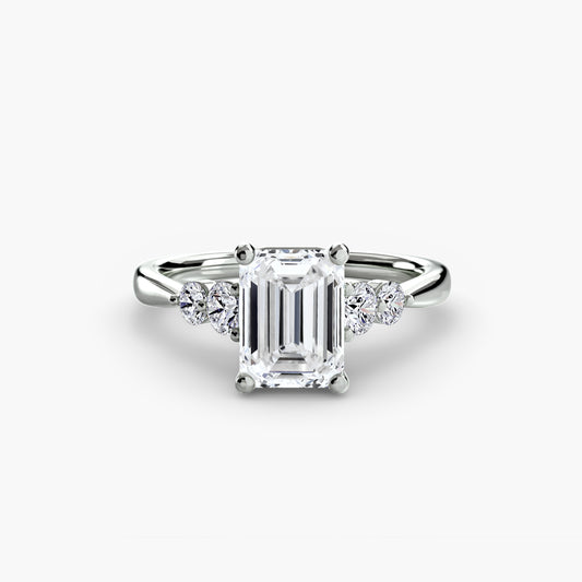 Flora Emerald Petite Accent in white gold