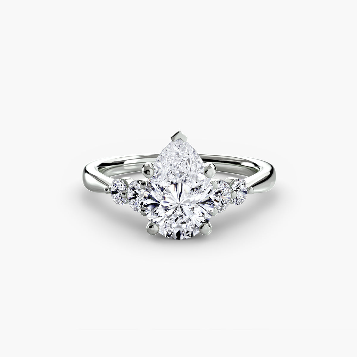 Penny ring in white gold