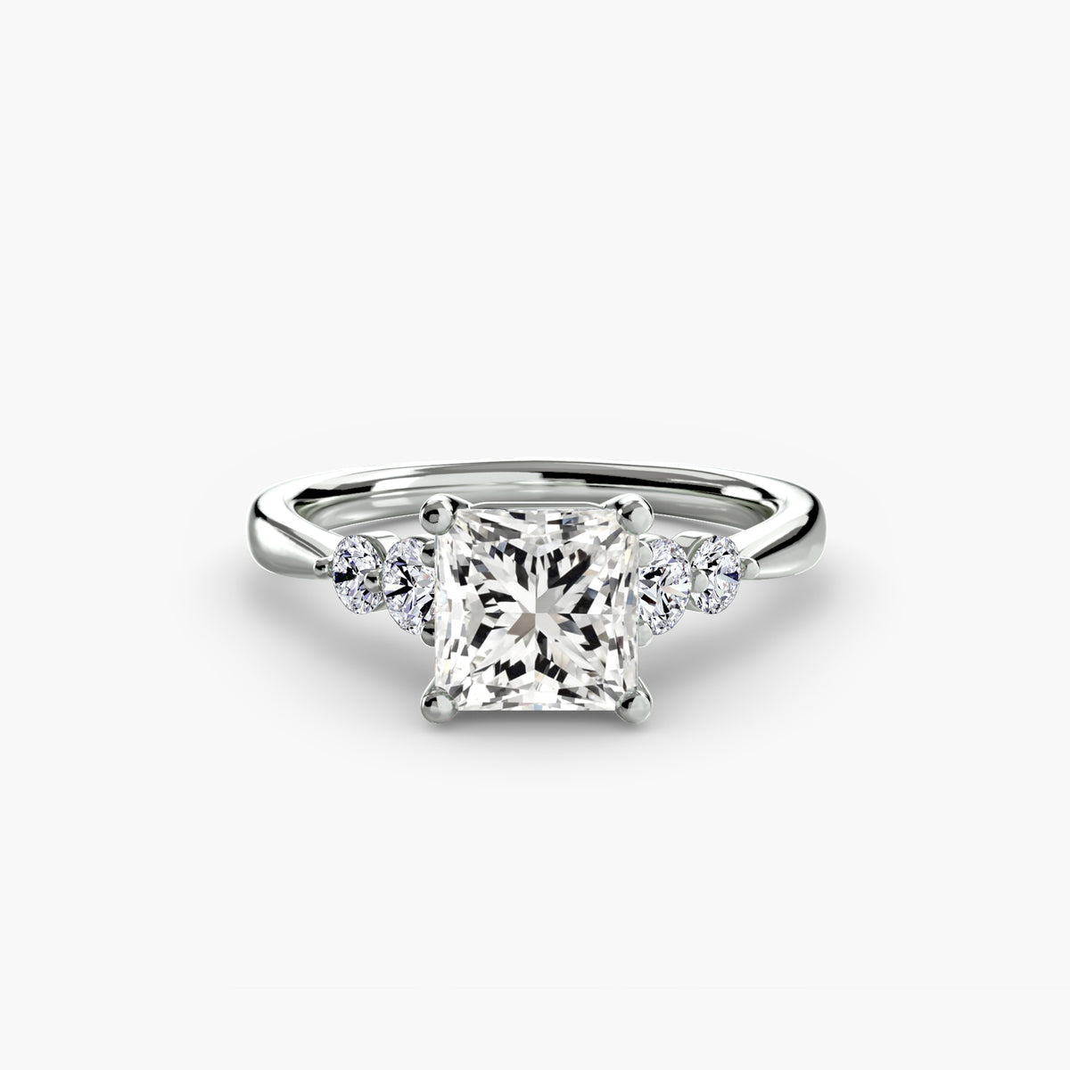 Mina Princess Petite Accent in white gold