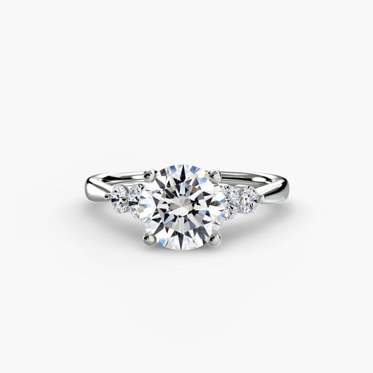 Iris Round Petite Accent in white gold