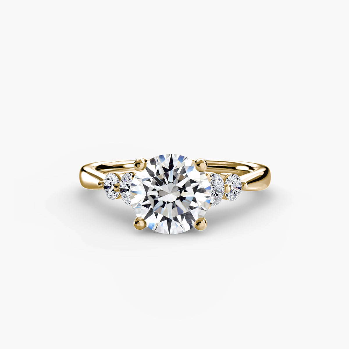 Iris Round Petite Accent in yellow gold