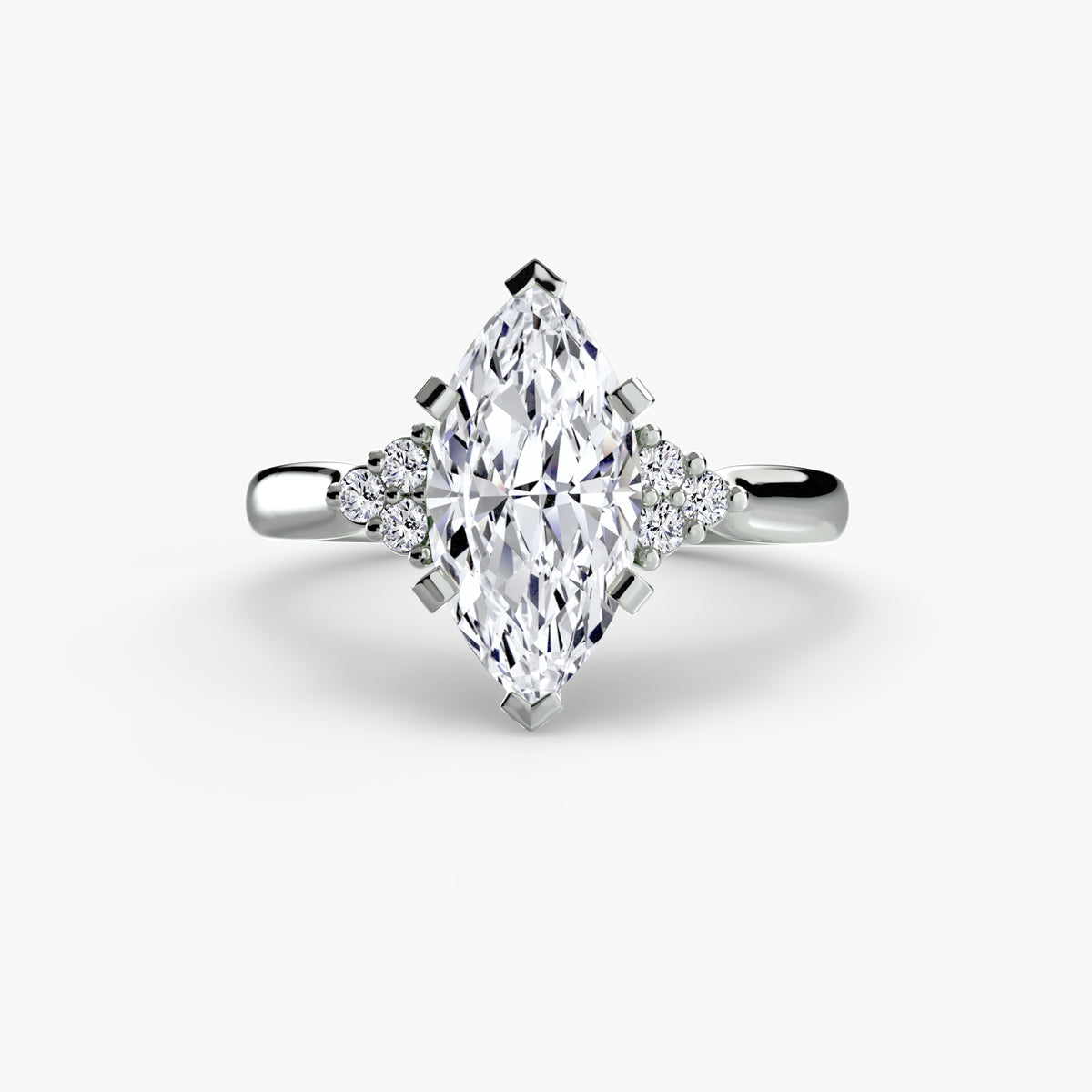 Ophelia Marquise Cluster Shoulder in white gold