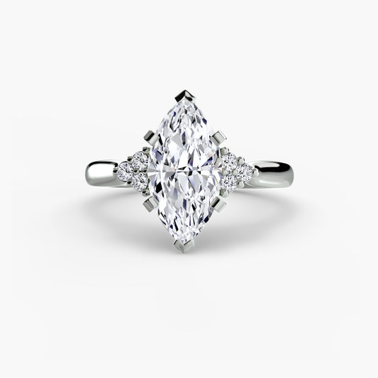 Ophelia Marquise Cluster Shoulder in white gold