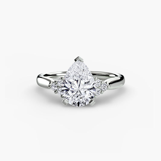 Emmeline Pear Cluster Shoulder in white gold