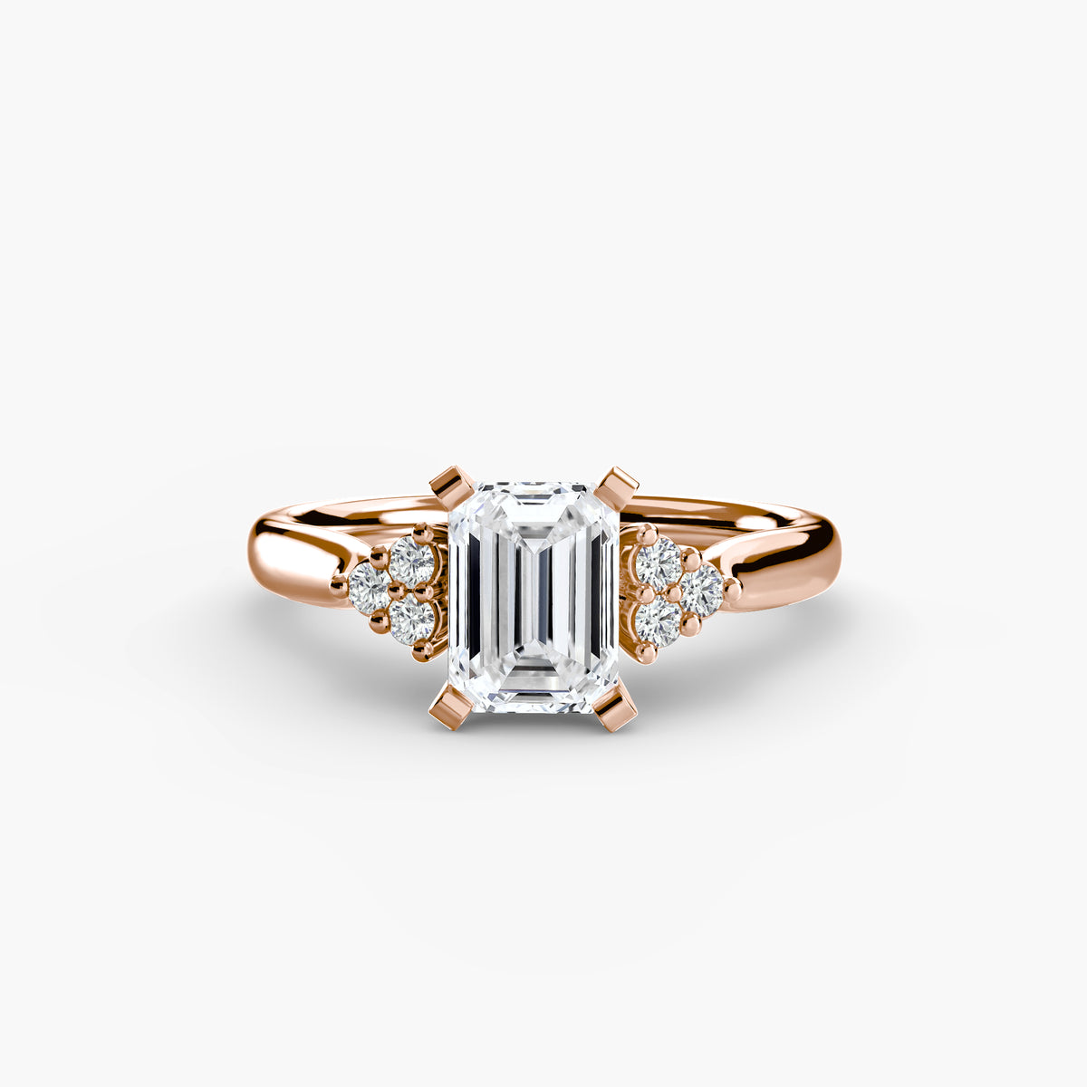 Henriette Emerald Cluster Shoulder in rose gold