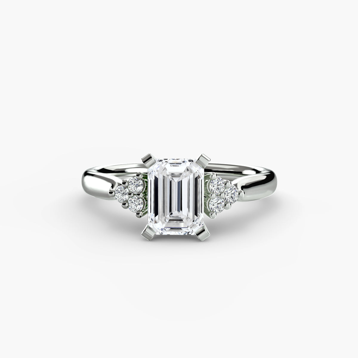 Henriette Emerald Cluster Shoulder in white gold