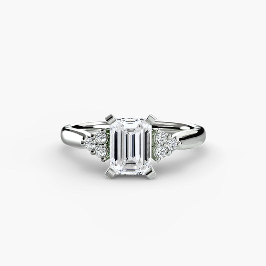 Henriette Emerald Cluster Shoulder in white gold