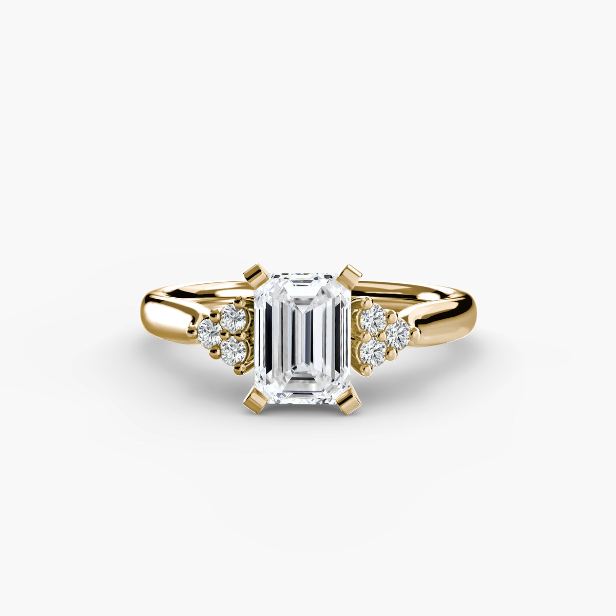 Henriette Emerald Cluster Shoulder in yellow gold