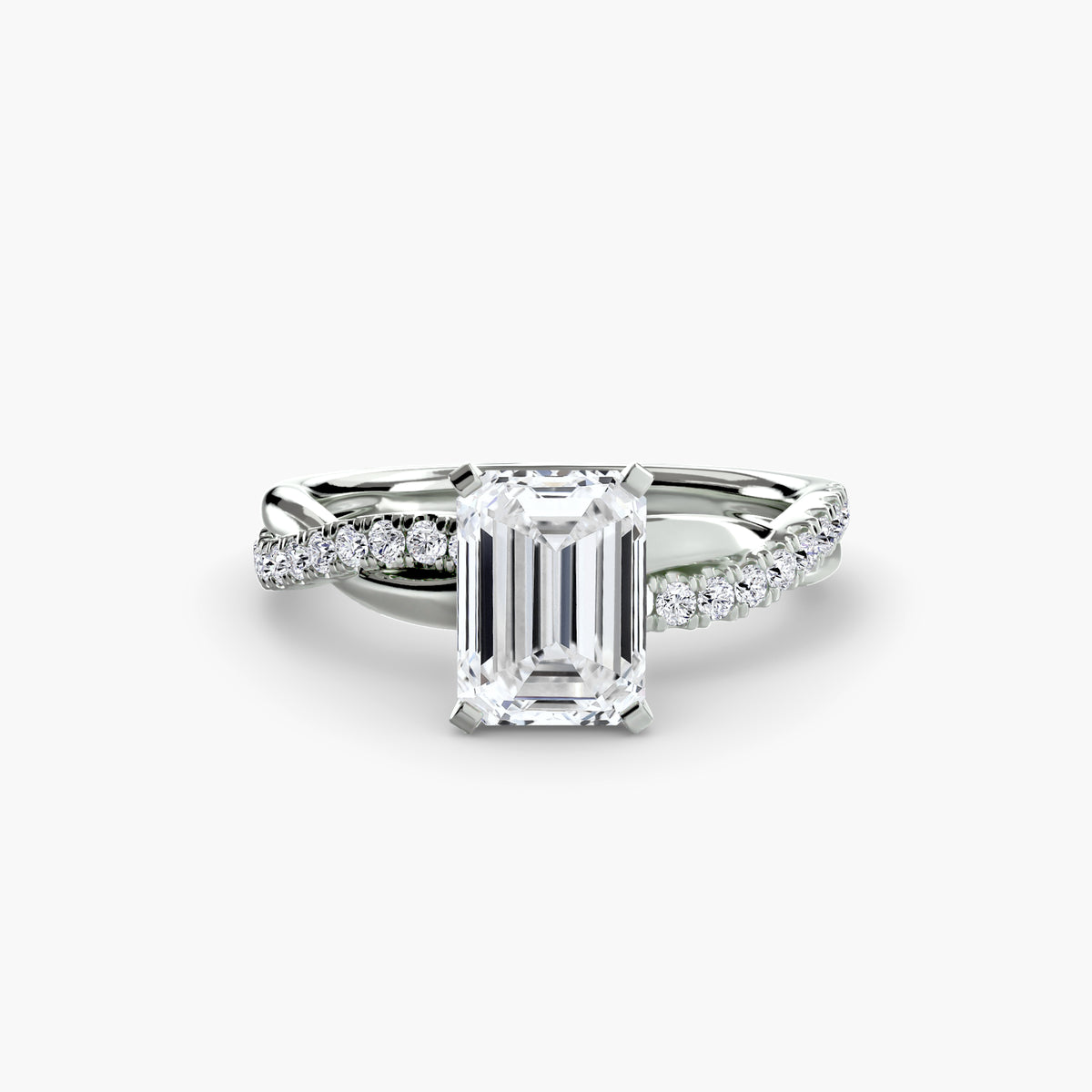 Daisy Emerald Twist Pavé in white gold