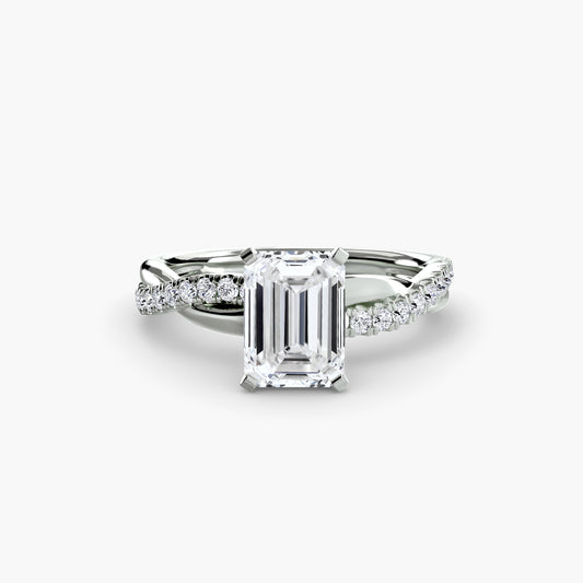 Daisy Emerald Twist Pavé in white gold