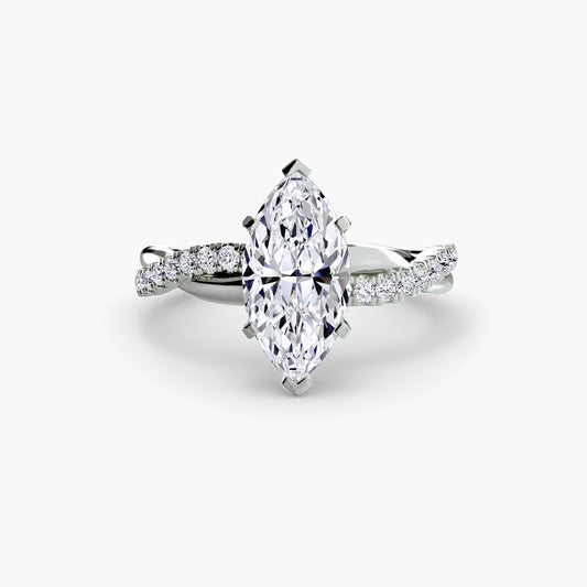Nadia Marquise Twist Pavé in white gold