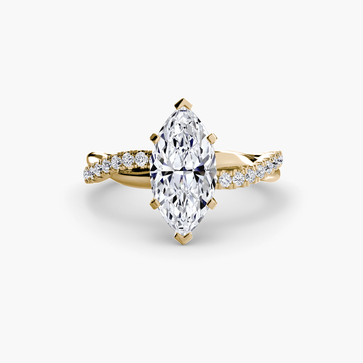 Nadia Marquise Twist Pavé in yellow gold