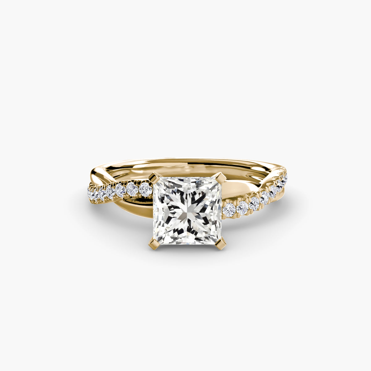 Hope Princess Twist Pavé in yellow gold