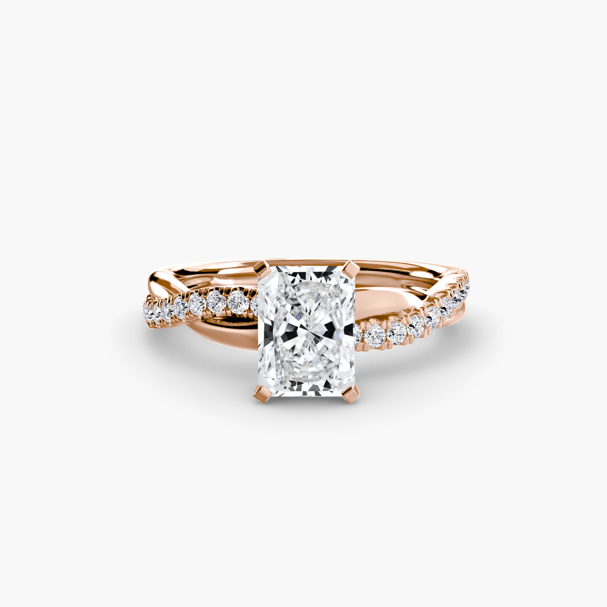 Rosa Radiant Twist Pavé in rose gold