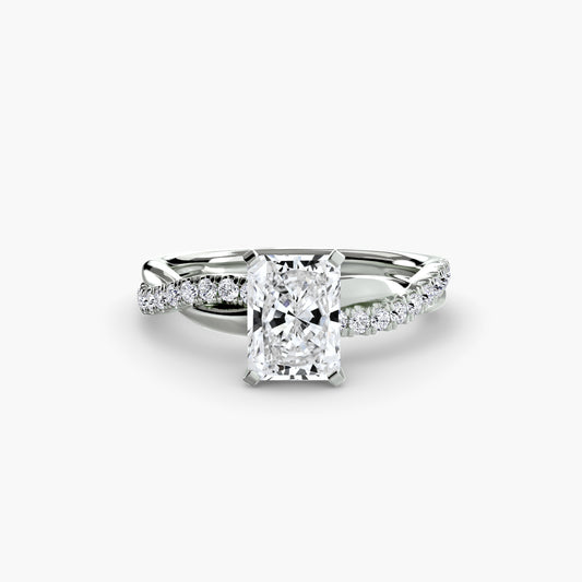 Rosa Radiant Twist Pavé in white gold