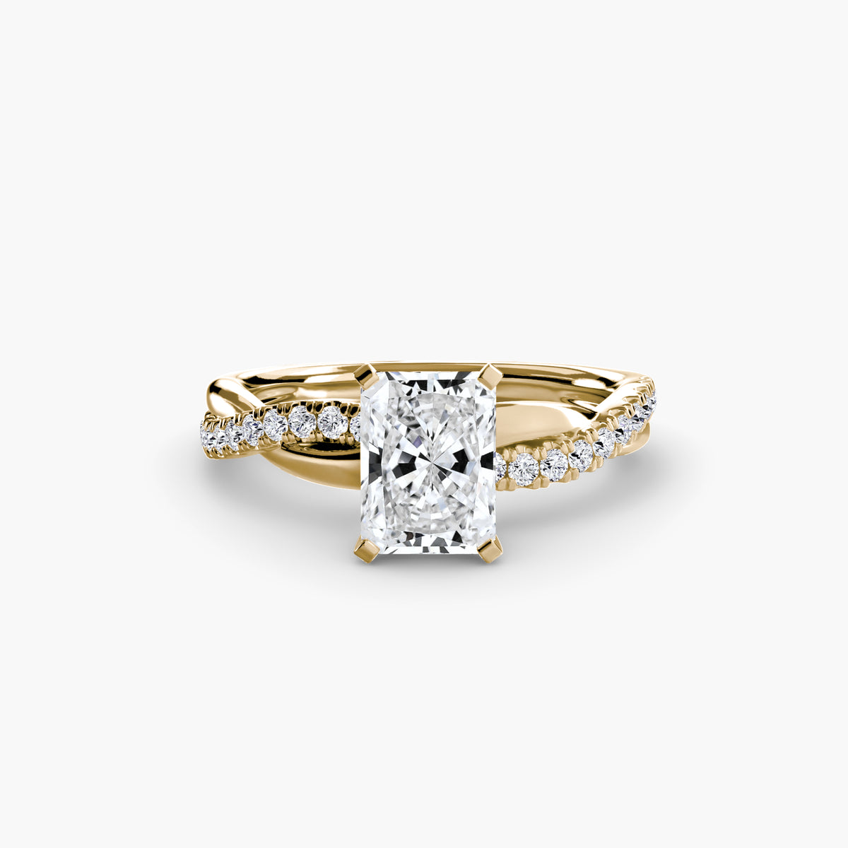 Rosa Radiant Twist Pavé in yellow gold