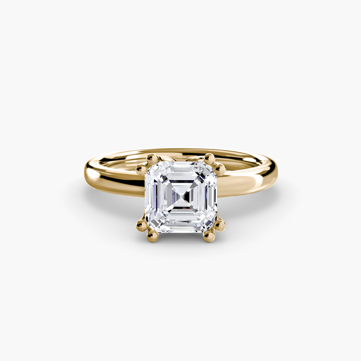 Mirabelle Asscher Solitaire in yellow gold