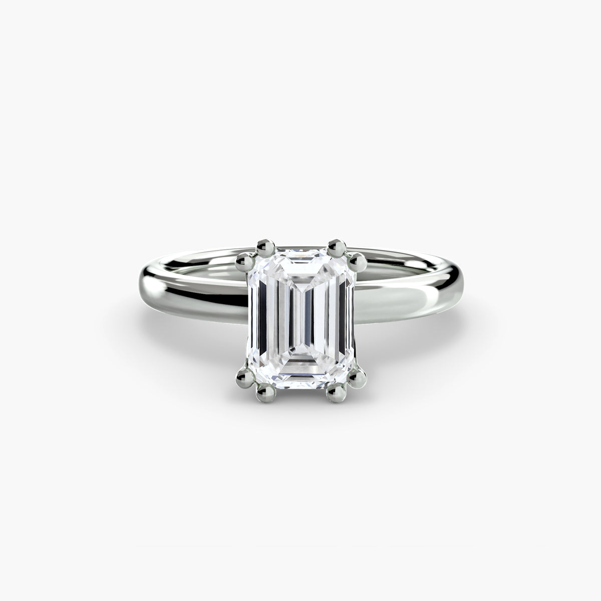 Josie Emerald Slim Solitaire in white gold
