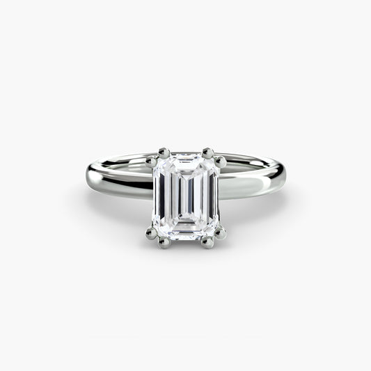 Josie Emerald Slim Solitaire in white gold
