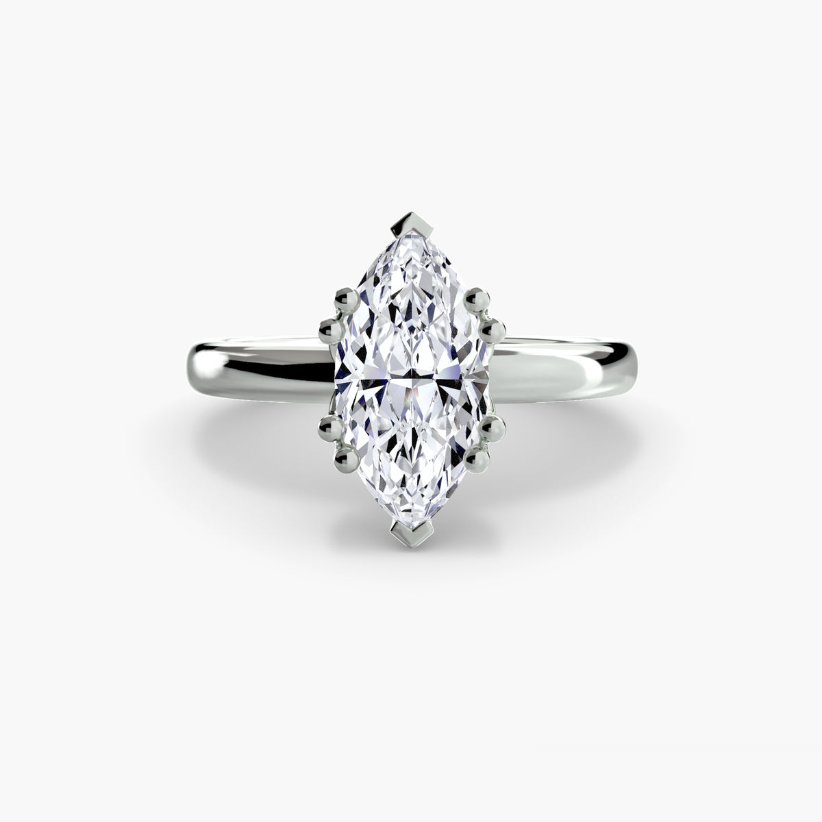 Ada Marquise Slim Solitaire in white gold