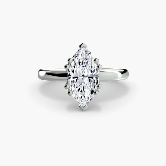 Ada Marquise Slim Solitaire in white gold