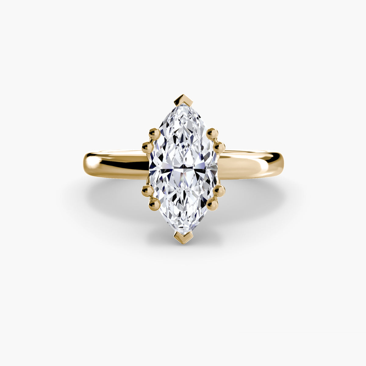 Ada Marquise Slim Solitaire in yellow gold