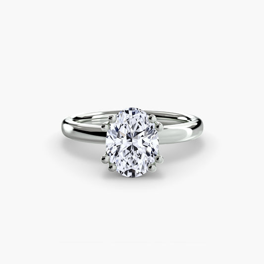 Kira Oval Slim Solitaire in white gold