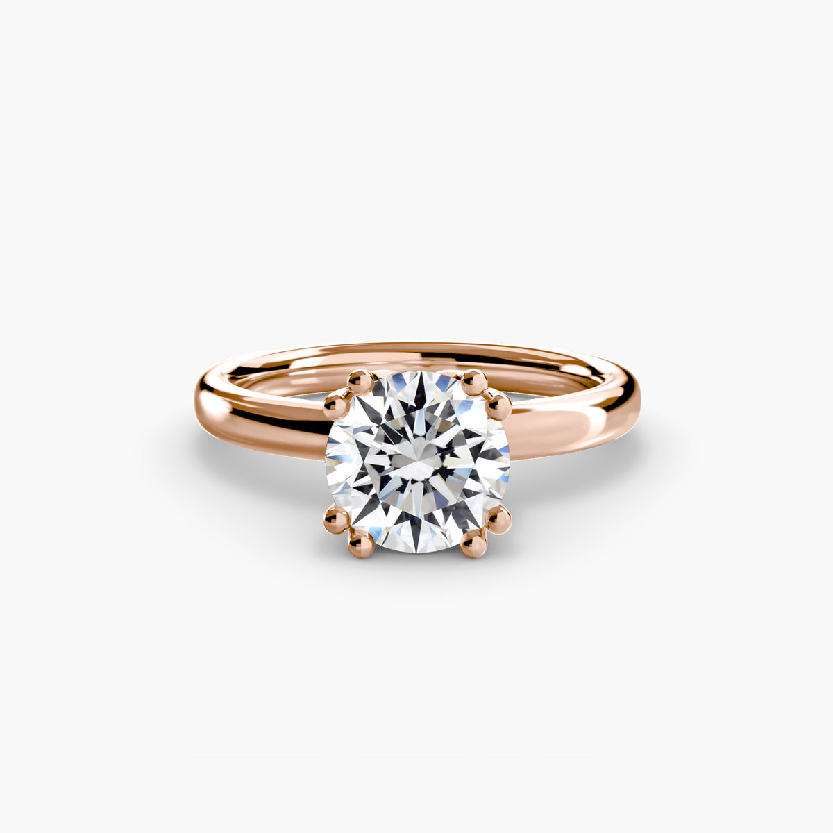 Lola Round Slim Solitaire in rose gold