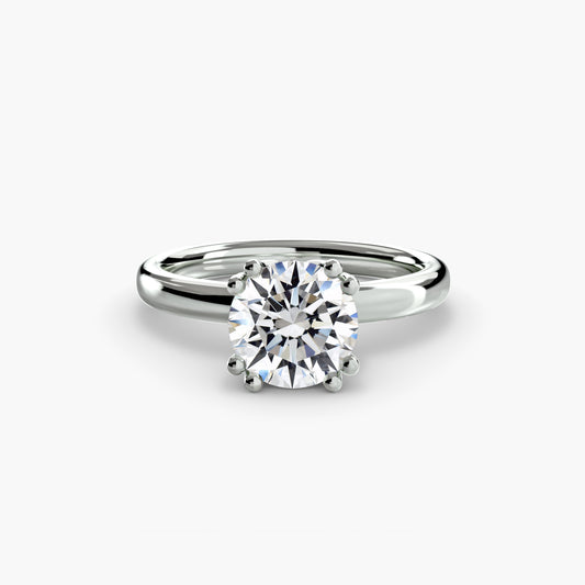 Lola Round Slim Solitaire in white gold