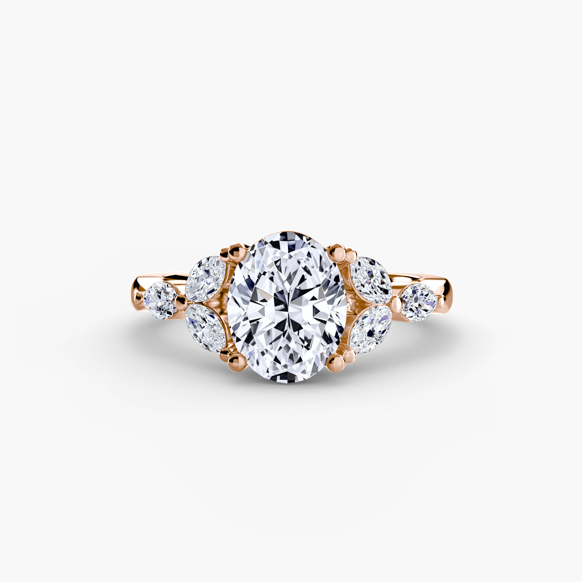 Zara Oval Petal Cluster in rose gold
