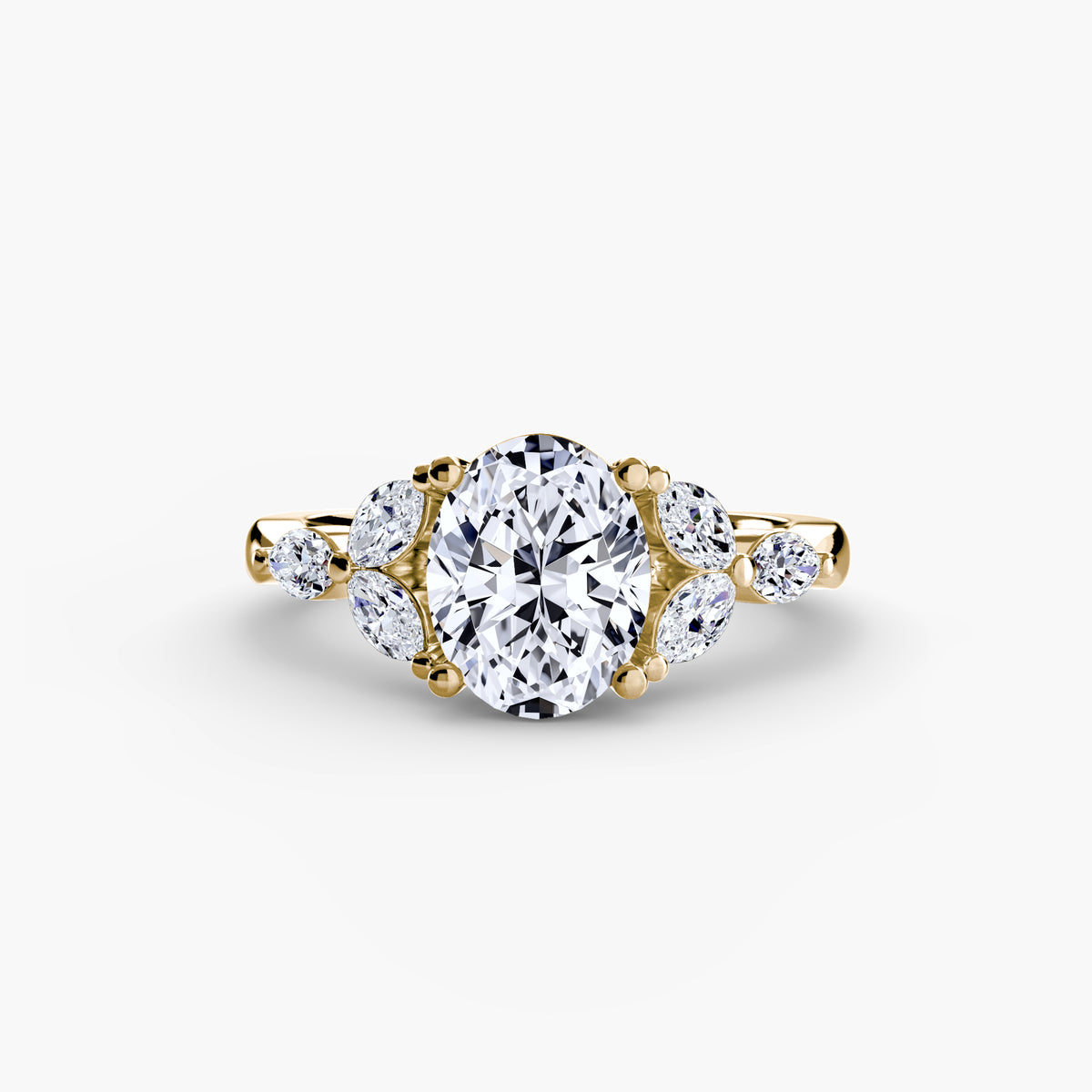 Zara Oval Petal Cluster in yellow gold