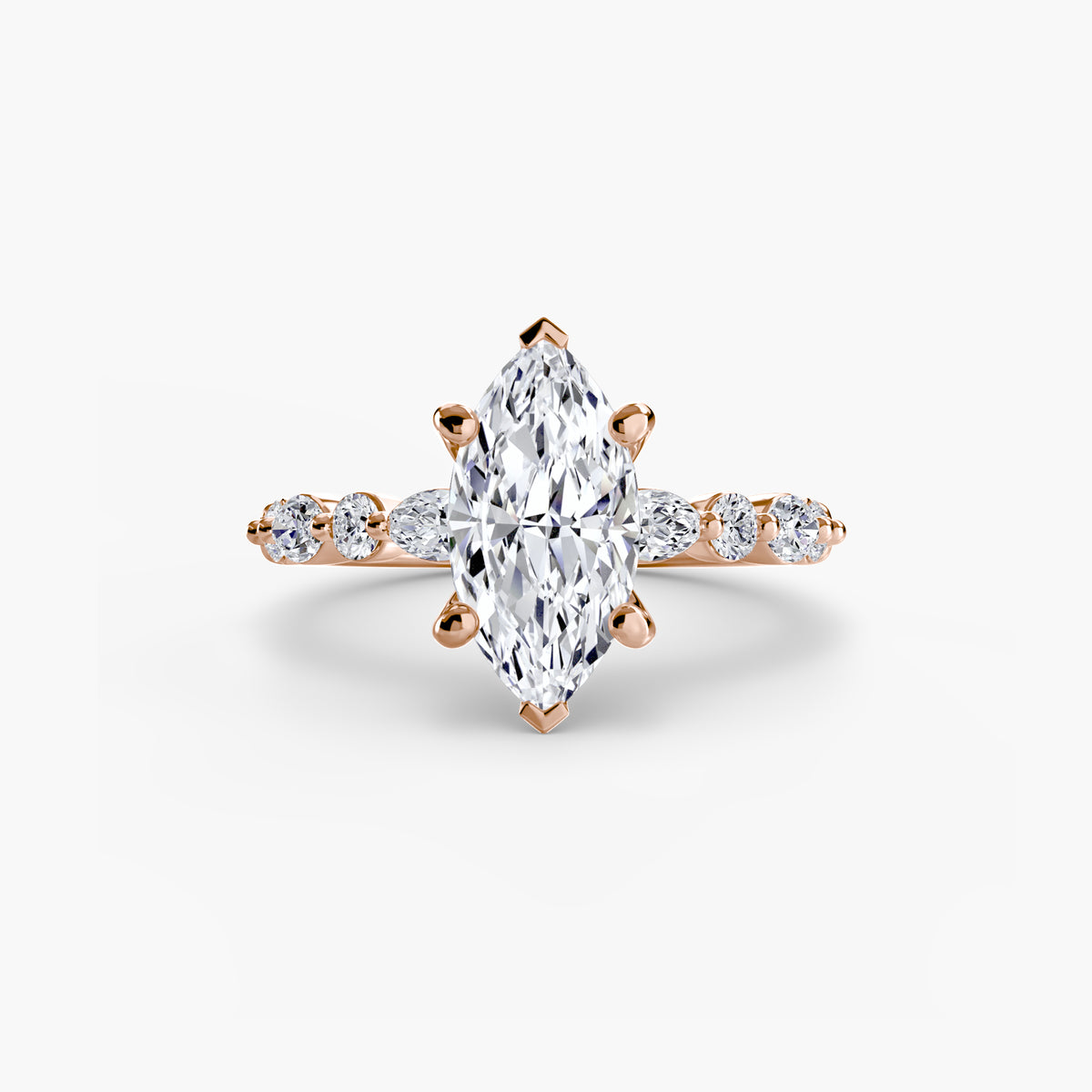 Pia Marquise Diamond Band Solitaire in rose gold